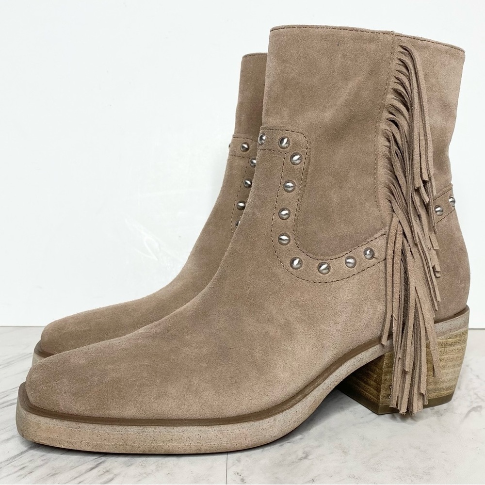 Sam Edelman Bernie Tan Suede Fringe Bootie 5M